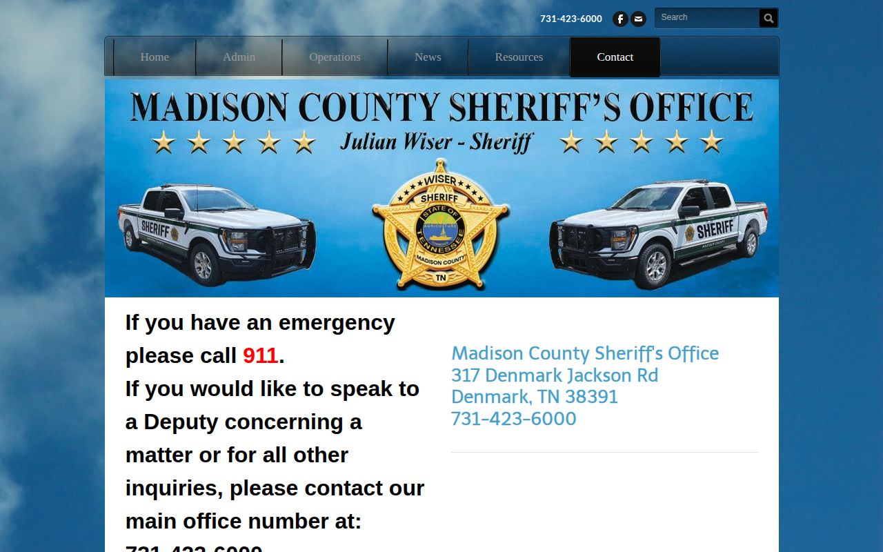 Madison County Sheriff official arrest records contact