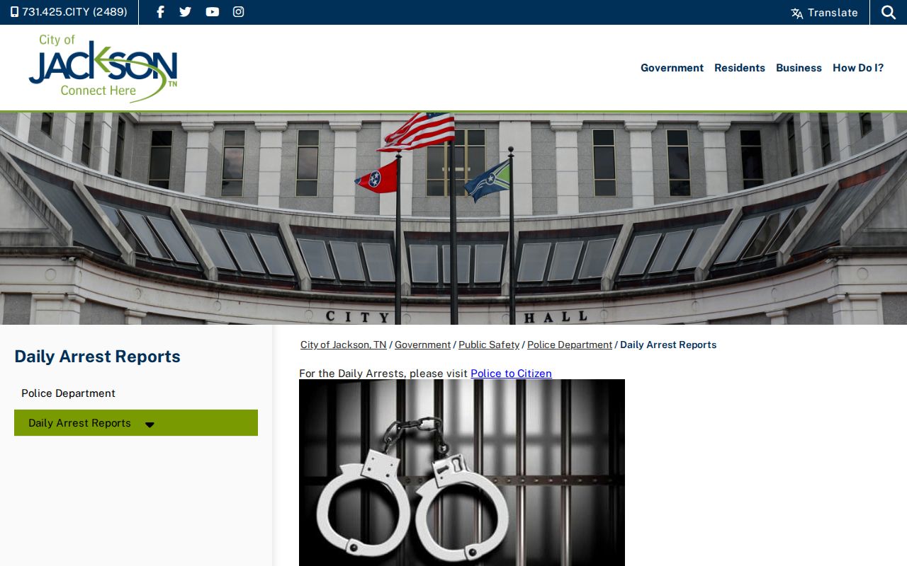 Jackson Police same-day Madison County arrest report entry